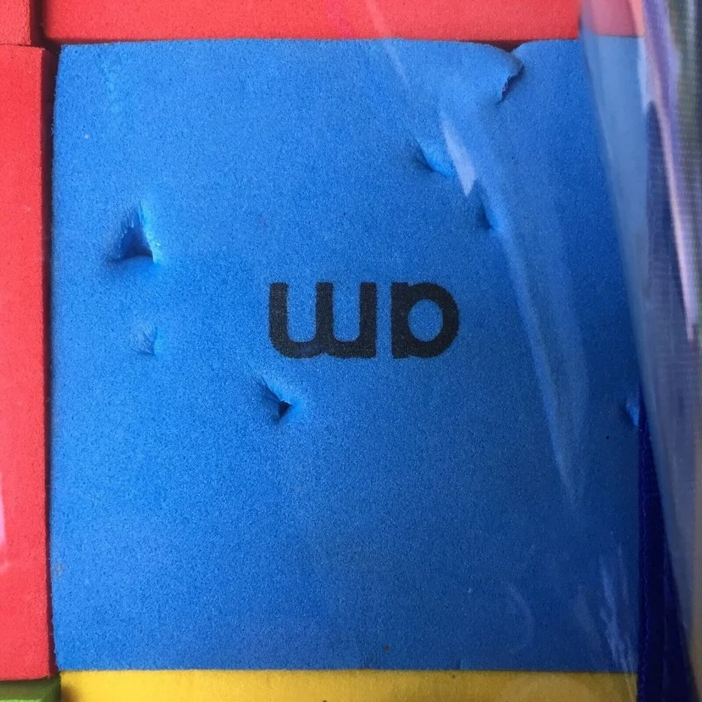Foam Word Blocks Cubes Children's Language Learning Kids Education Carry Set